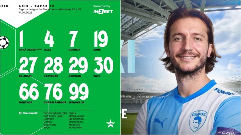 Οι ενδεκάδες στο Άρης- Πάφος